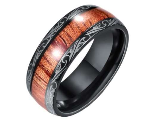 Mens Titanium Celtic Dragon Pattern Design Band. Ring Size 6,7,8,9,10,11,12,13